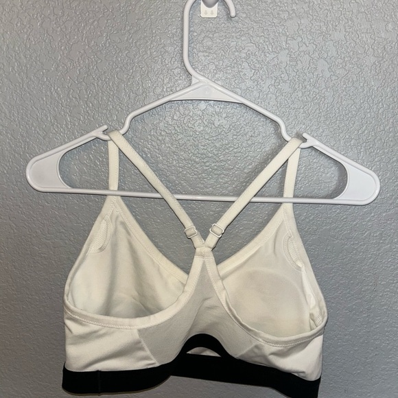 Nike Women's Cream Sports Bra with Black Trim - Picture 4 of 4